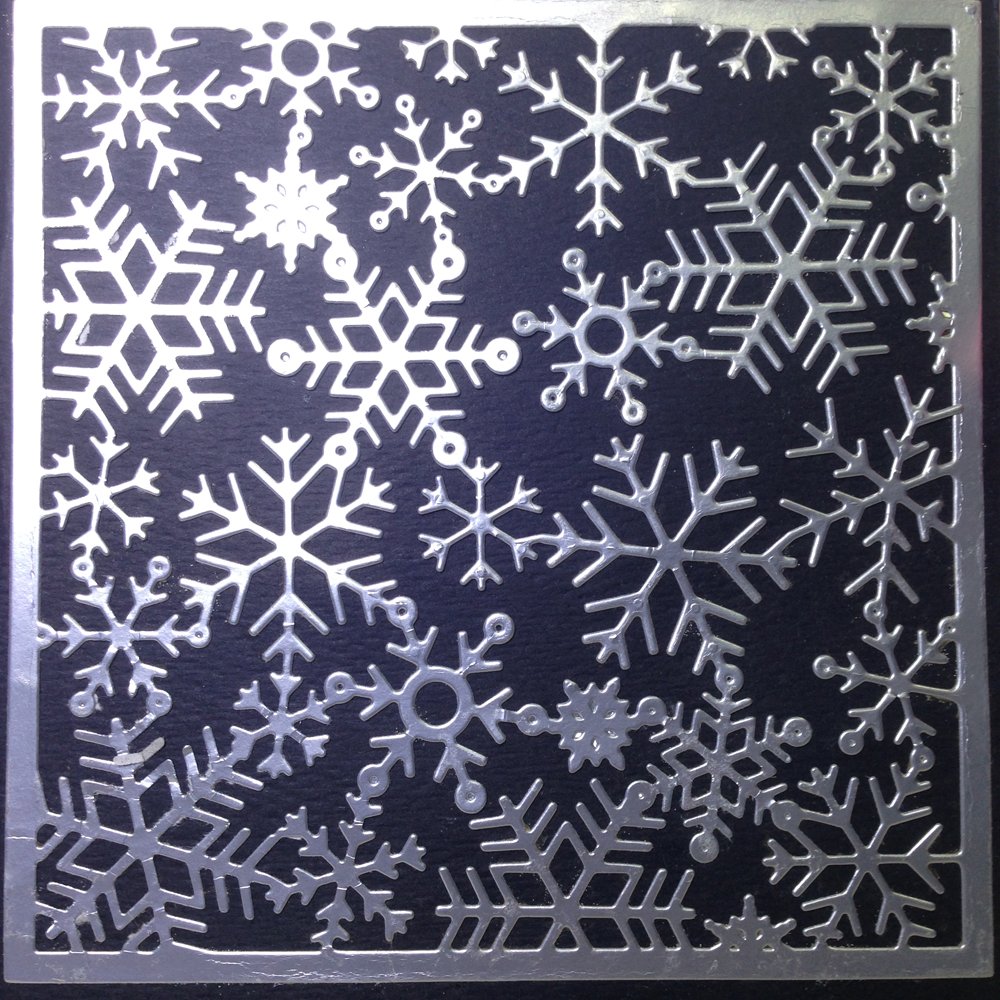 Handmade Christmas Card - Decorated With Glittering Die Cut Snowflakes