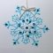 Handmade Christmas Card - Decorated With Hanging Die Cut Snowflakes & Beads