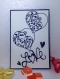 Luxury Handmade Valentine Day Card - Decorated With Die Cut Floral Hearts & Glittering Beads