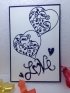 Luxury Handmade Valentine Day Card - Decorated With Die Cut Floral Hearts & Glittering Beads