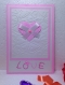 Luxury Handmade Valentine Day Card - Decorated With Die Cut Hearts, Embossed Love Shape Base & Glossy Ribbon