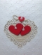 Luxury Handmade Valentine Day Card - Decorated With Beautiful Heart Die Cut & Embossed Heart Base