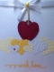 Handmade Valentine Day Card - Decorated With Beautiful Die Cut Hearts, Glossy White Ribbon & Beads