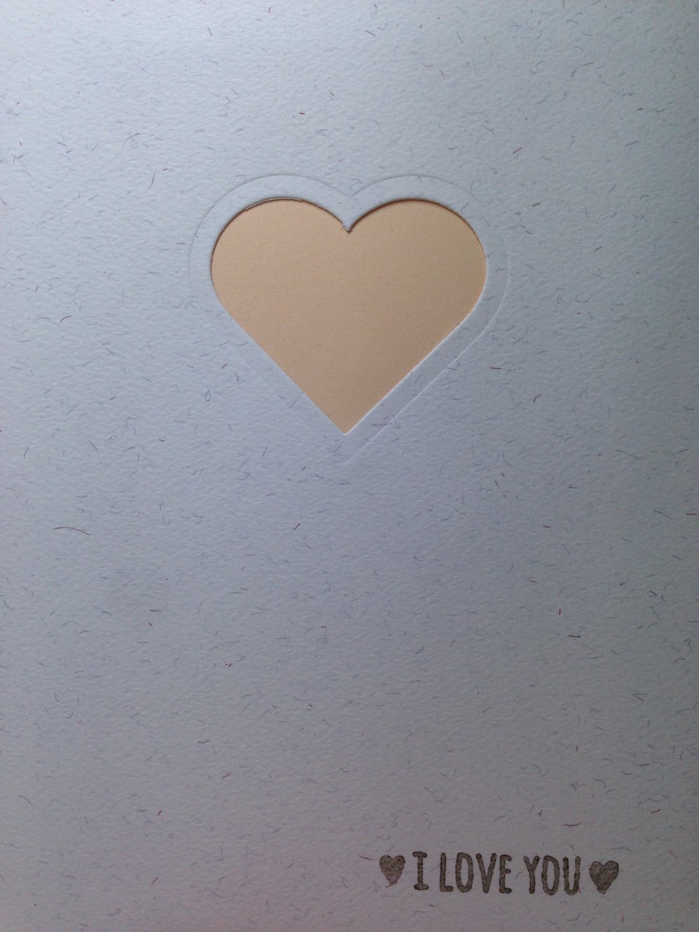 Handmade Valentine Day Card - I LOVE YOU - Decorated With Beautiful Die Cut Heart
