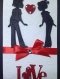 Luxury Handmade Valentine Day Card - BE MINE - Crafted With Beautiful Die Cut Boy Girl, Heart & Glossy Red Ribbon