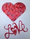 Luxury Handmade Valentine Day Card - Crafted With Beautiful Woven Glossy Red Lace in Heart Shape & Beads
