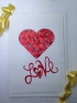 Luxury Handmade Valentine Day Card - Crafted With Beautiful Woven Glossy Red Lace in Heart Shape & Beads