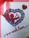 Luxury Handmade Valentine Day Card - WITH LOVE - Crafted With Beautiful Die Cut Cupid, Heart & Glossy Red Ribbon