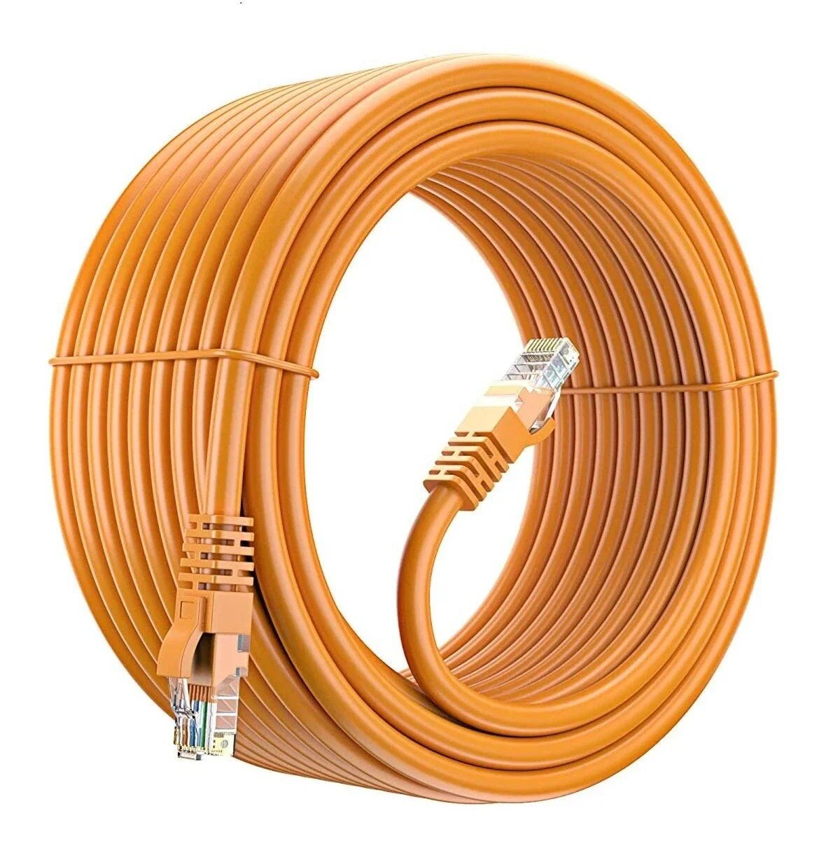 FEDUS Cat6 Ethernet Cable, High Speed 550Mhz 10 Gigabit Speed Utp Lan Cable, Network Cable Internet Cable Rj45 Cable Lan Wire, 6 Wires For Laptop, Pc, Television, Router, Modem-Orange Colour