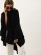 Black Cowl Neck Heavy Poncho